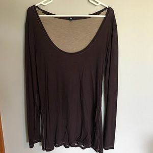 GAP Cozy Long Sleeve Shirt in Dark Purple - Large